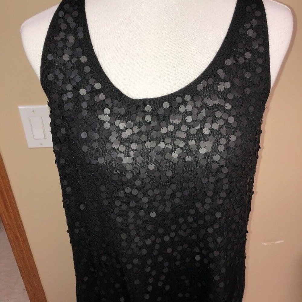 EILEEN FISHER Merino Wool Sequin Tank Dress M